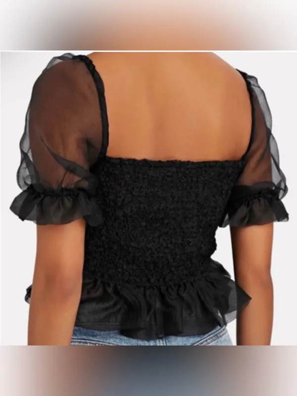 STAUD Cannon Smocked Top Size Small - Image 3