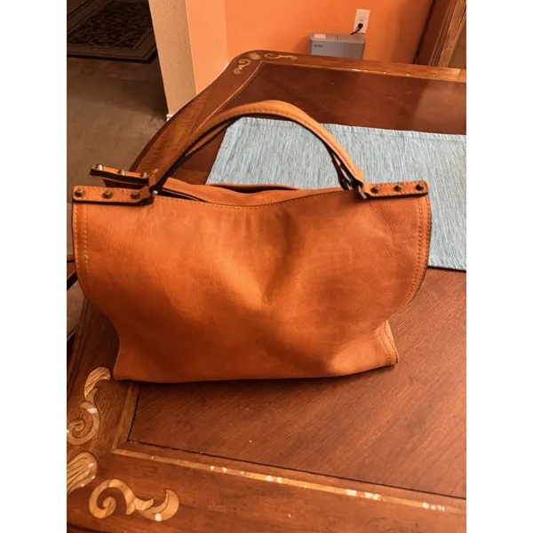 C & C California Leather Bag Satchel Crossbody Tote Womens Bag British Tan - Image 9