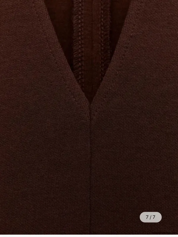 Zara Brown V-Neck Long Sleeve Maxi Dress - Image 5
