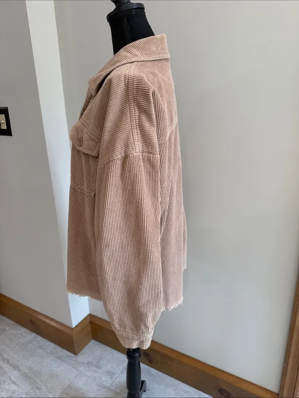Empyre Aria Tan Corduroy Shirt Jacket shacket Size Small - Image 6