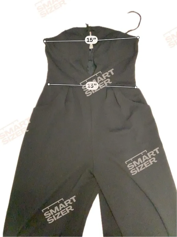 Elegant Sundae Women’s Romper Strap Black Casual Wide Leg Pockets Medium - Image 3