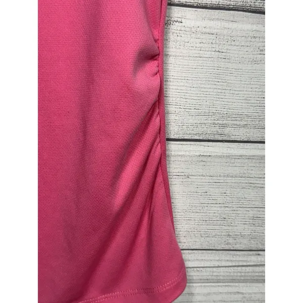 PGA Tour Ladie's Collared Polo Shirt Coral Pink Gathering Airflux Size SMALL - Image 3