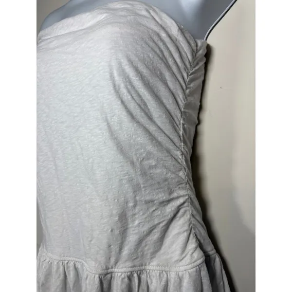 Free People FP Beach Strapless Asymmetrical Mini Dress White Festival Boho XS - Image 4