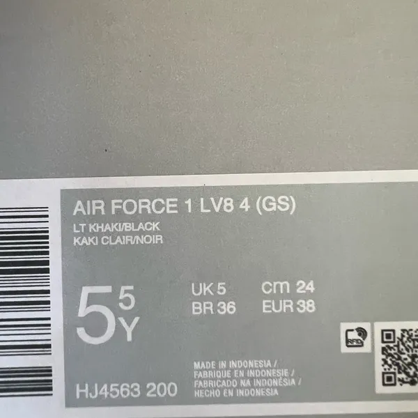 New NIKE Air Force 1 LV8 4 GS Light Khaki Black - Image 9