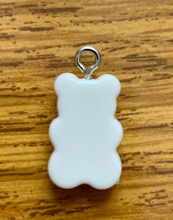 White Gummy Bear Charm Pendant - Image 2