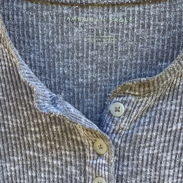 American Eagle Soft Grey Henley - Image 5