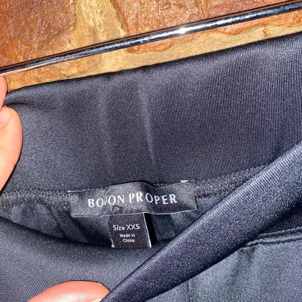 Boston Proper Black Aqua Blue Side Stripe Pull-On Track Pants Women's Size XXS - Image 4