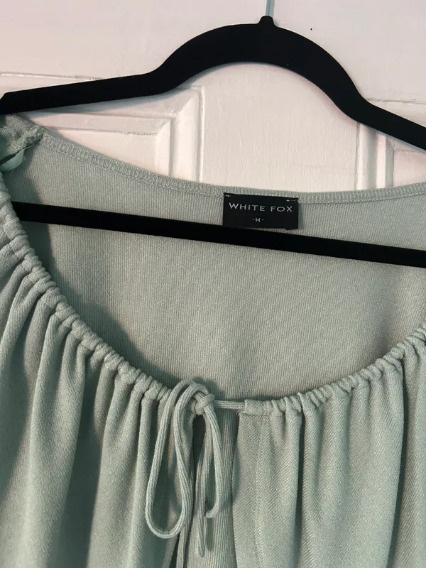 White Fox Tie Crop Top - Image 2