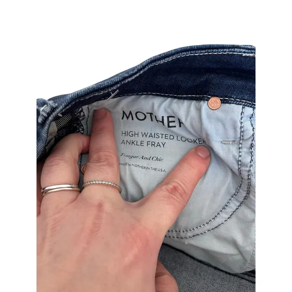 MOTHER‎ High Waist Looker Ankle Fray Tongue & Chic Sz 25 Skinny - Image 5