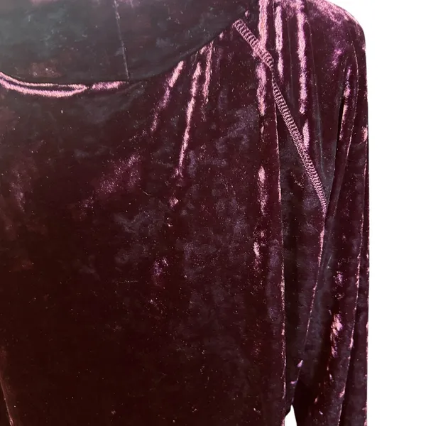 Cabernet Velvet Cowl Neck Top Tunic Burgundy SZ Large Boho Chic Cottage Holiday - Image 10