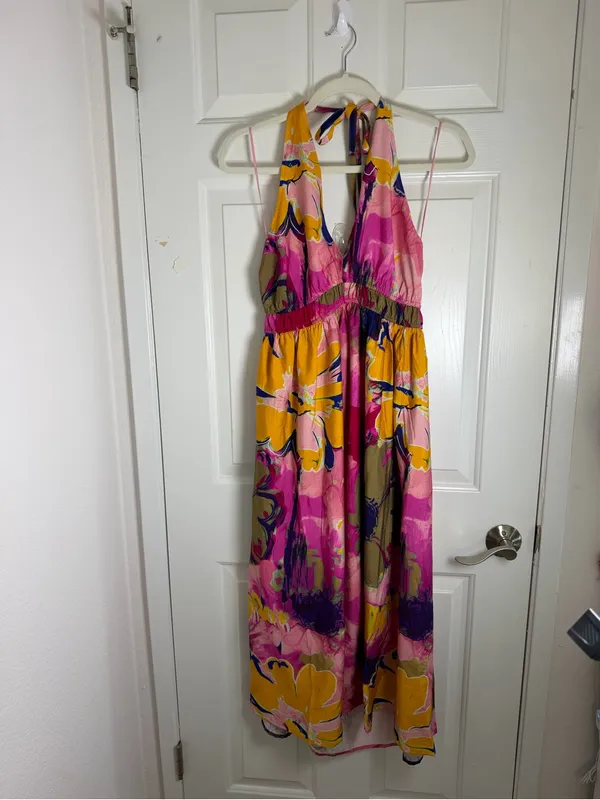 Steve Madden Women's‎ Piper Printed Halter Sleeveless Midi Dress - Image 3