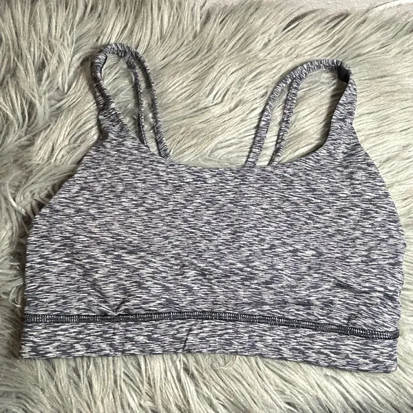 Lululemon Energy Bra Strapped Spaced Out Space Dye Black White Sports Bra Size 6 - Image 3