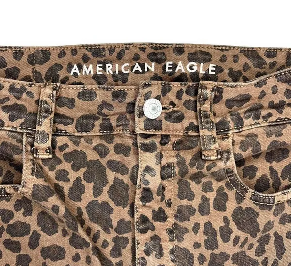 American Eagle Womens Size 6 Leopard Print Super Hi‎ Rise Jegging Skinny Jeans - Image 4