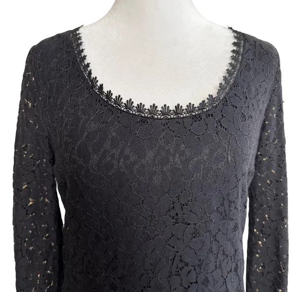 Denim & Supply Ralph Lauren‎ Lace Mini Dress Size 4 Black Fringe Victorian Goth - Image 8