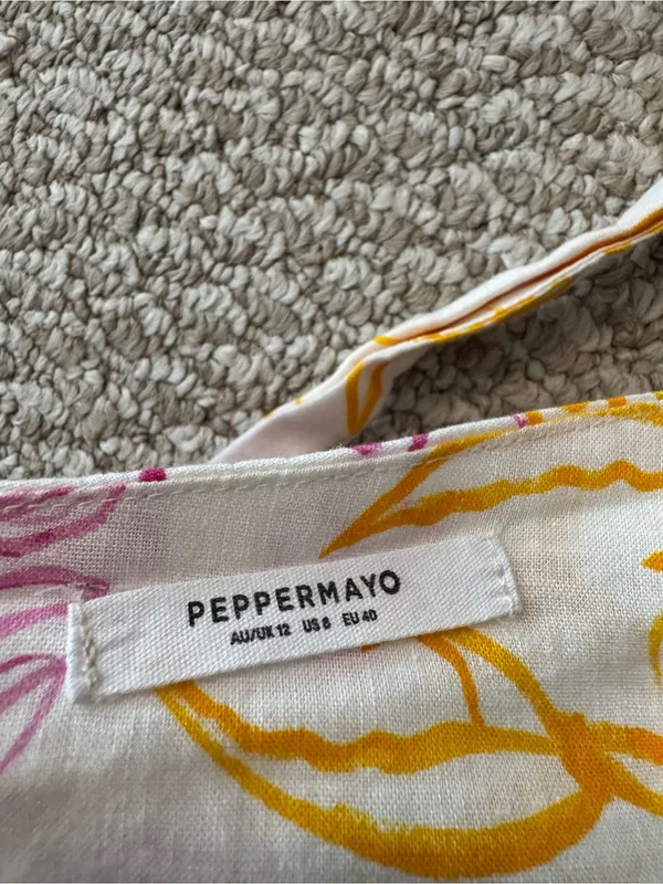 Peppermayo x Rikki Day Seafood Print Linen Halter Top and Mini Skirt Set - Image 5