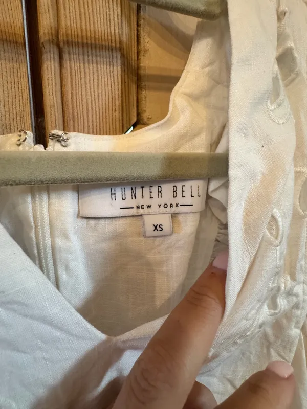 Hunter bell eyelet white mini dress - Image 2