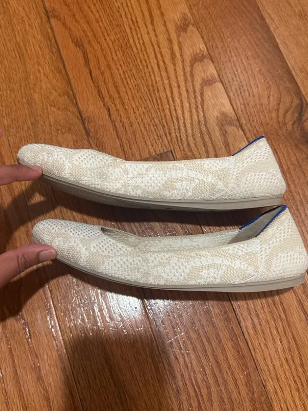 Rothy’s Square Toe Ballet Flats Size 8 White - Image 5