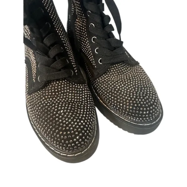 Madden Girl Women’s Black Kurrt Lace-Up Combat Boots with Silver Studs Size 7.5 - Image 3