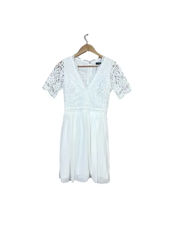 Lulus Lace Boho Dress XS Wedding Shower Rehearsal Bachelorette White Princess - Image 3