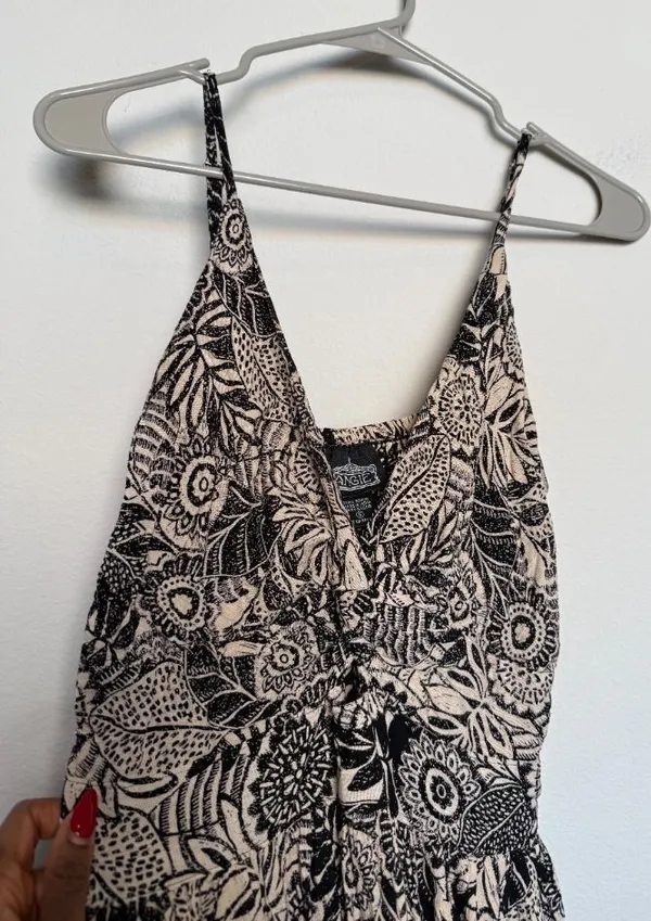 Free People Black Bohemian Maxi Dress with Spaghetti Straps - Image 2