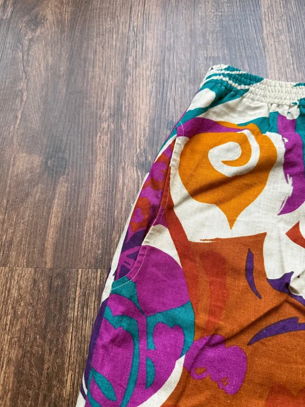 Vintage 90s I.B. Diffusion Abstract Floral Wide Leg Psychedelic Pants - Size 12 - Image 5