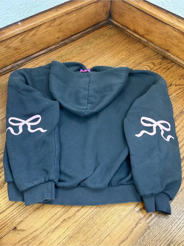 EDIKTED Bonney Bow Detail Hoodie Sweatshirt Size L - Image 6
