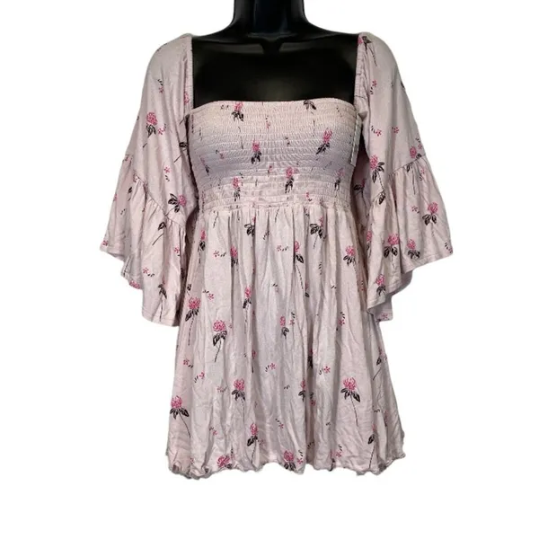 Free People Lana Off The Shoulder Floral Top in Cloud Berry Combo‎ Size S - Image 3