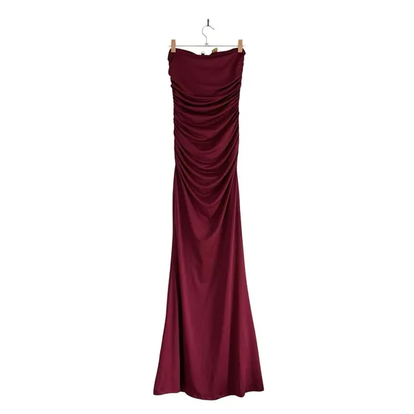 Peppermayo Exclusive Rudy Maxi Dress Maroon Size 4 Column Form-Fitting Gown - Image 4