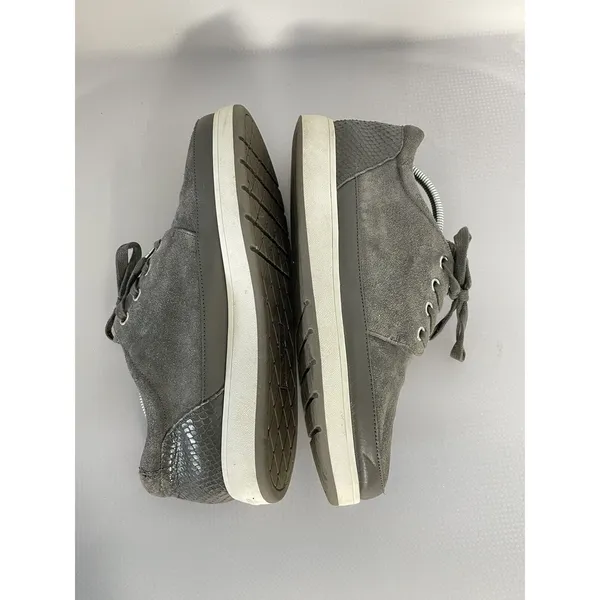 Donald J Pliner Miranda Platform Sneaker Size 9 Gray Suede Leather Lace Up Shoe - Image 9