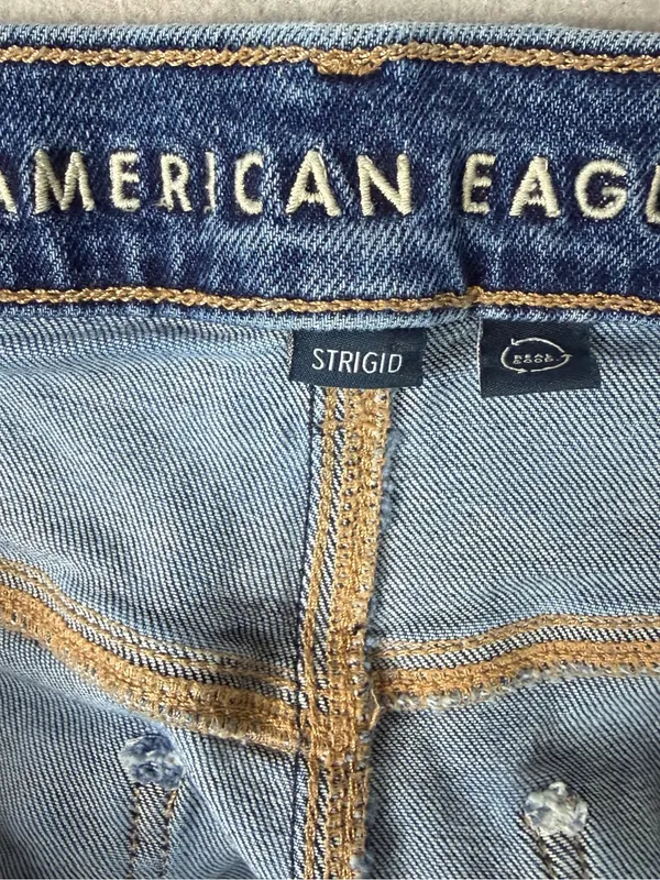 American Eagle Super High Rise Baggy Straight Crossover Jeans Size 18 Strigid - Image 6