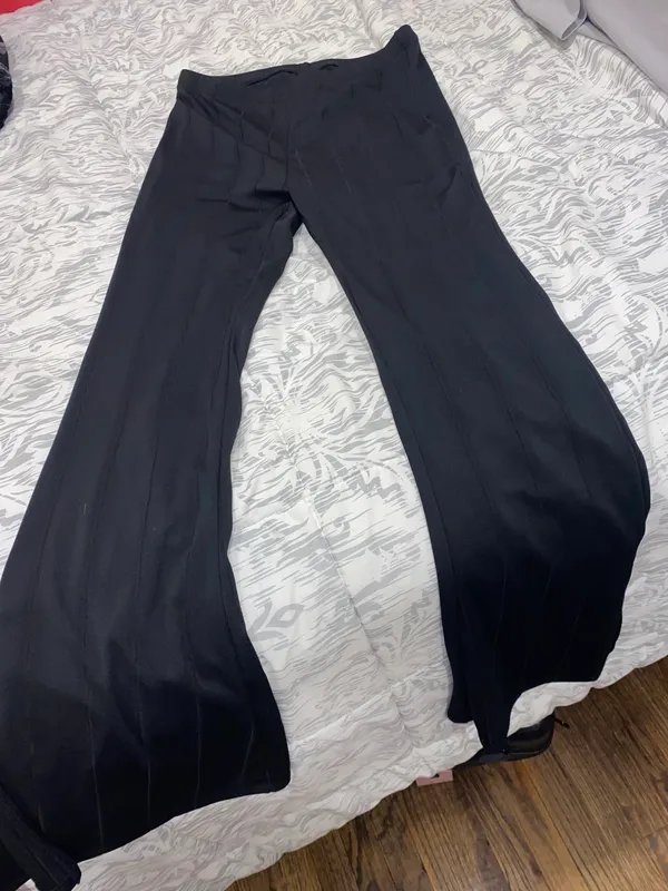 SheIn Black Ribbed Pants - Image 2