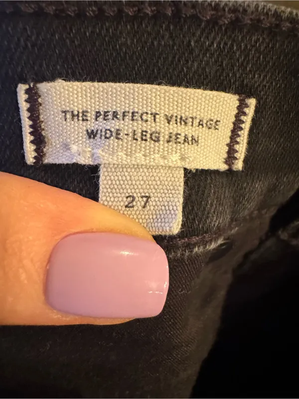 Madewell The Perfect Vintage Wide‑Leg Jeans Black Size 27 EUC - Image 4