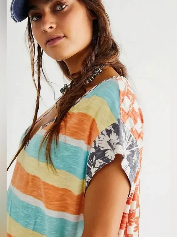 Free People Paradise City patchwork tee - Image 2