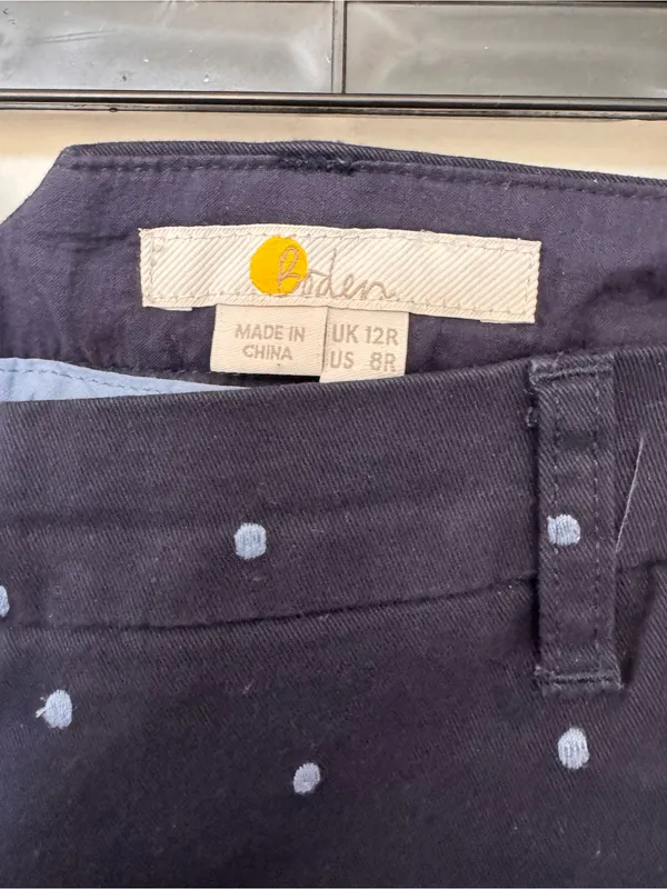 Boden Navy Polka Dot Ankle Pants Womens US 8R‎ Slim Fit - Image 2