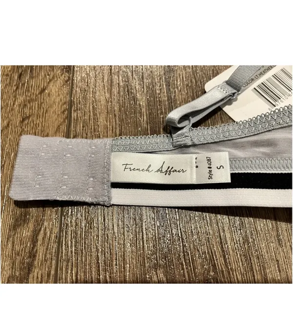 French Affair Bra, Small, Gray, Adjustable Straps, NEW - Image 4