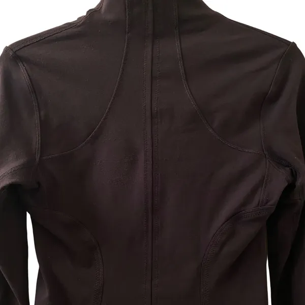 Lululemon Forme Black Jacket Size 4 Brushed Luon Material Full Zip Mid Hip - Image 4