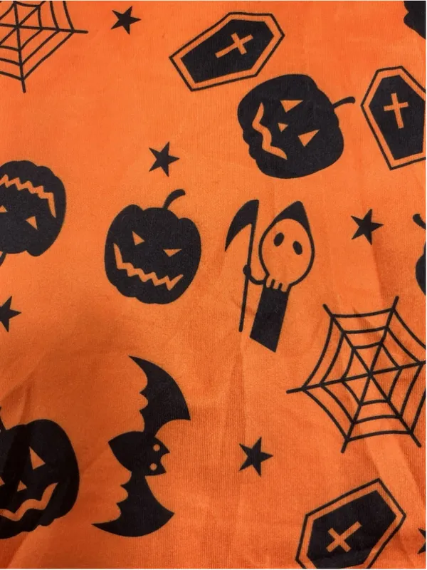 Womans NWT Kabento Haloween Lounge Pants Medium Orange With Pumpkins - Image 7