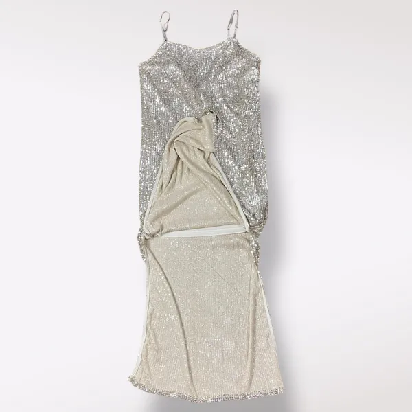 Neiman Marcus Endless Rose NWT All over Sequined Scoop Back Midi‎ Dress Size XS - Image 4