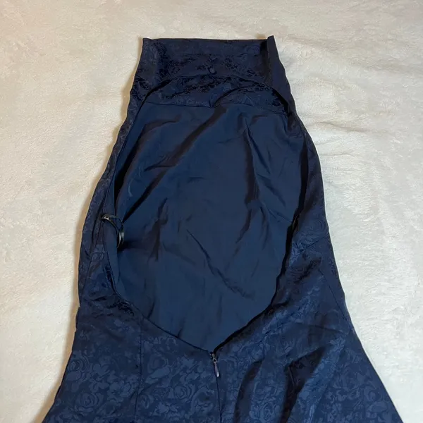 NEW Lulus Simply a Stunner Navy Jacquard Cowl Backless Mini Dress Size S Party - Image 7