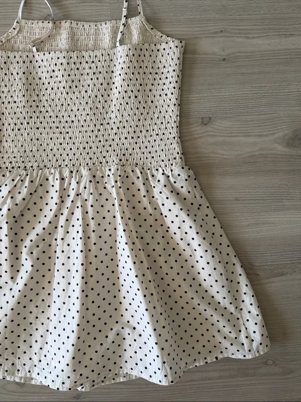 Le Lis White and Black Polka Dot Smocked Sundress - Image 6