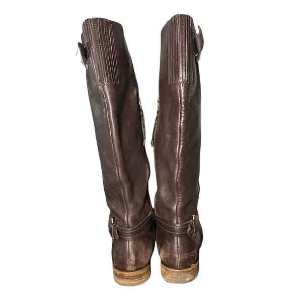 UGG Australia Amberlee Espresso Leather Equestrian Style Boots, Size 9.5 - Image 3