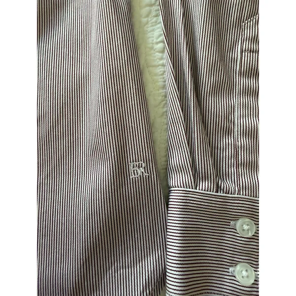 Banana Republic Tailored Fit Pinstripe Button Down Shirt Size 4 Stretch - Image 7