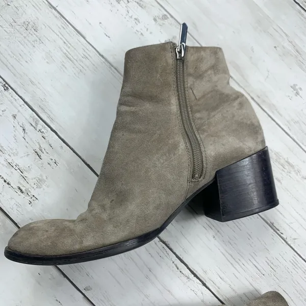 Sam Edelman Suede Ankle Boots Tan Joey Booties 6 1/2 Neutral Boho Minimalist - Image 5