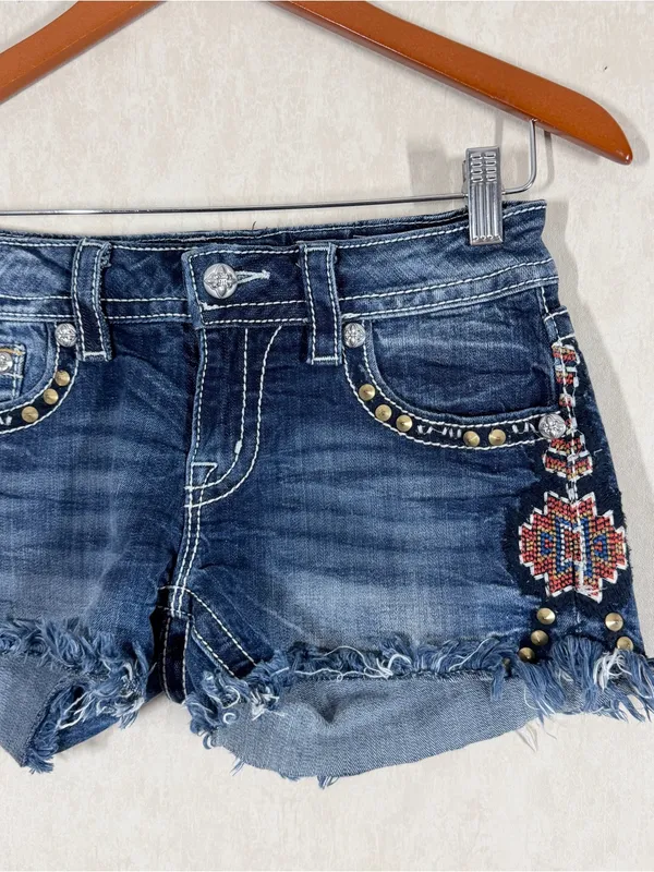 Miss Me Women’s Signature Shorts Embroidered Embellished Flap Pockets 27 - Image 3