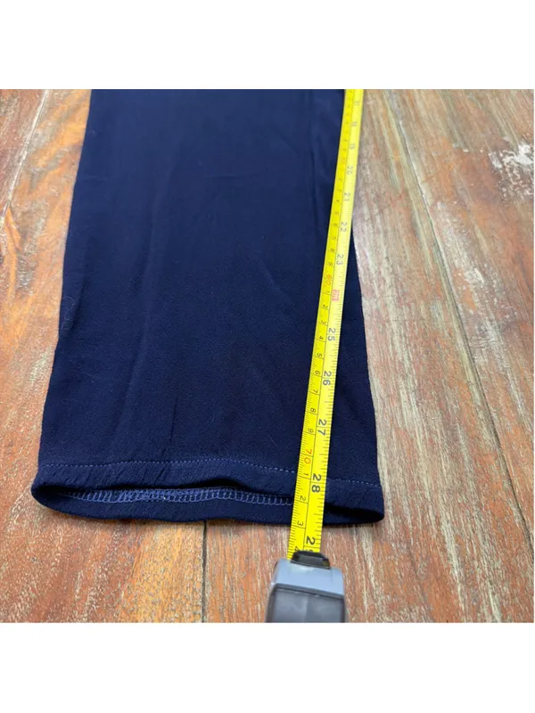 MONROW Navy Blue 100% Rayon Drawstring Loose Straight Leg Lounge Pants Womens XS - Image 11
