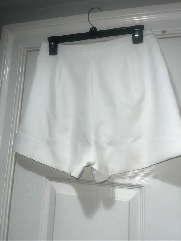 SHEIN White High-Waist Tailored Shorts - Image 2