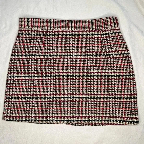 Forever 21 Plaid Flannel Mini Skirt Size 29 Multicolor Short Zip Up - Image 4