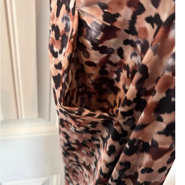 Nicole Miller‎ Tan Animal Print Maxi Dress Size Medium - Image 5