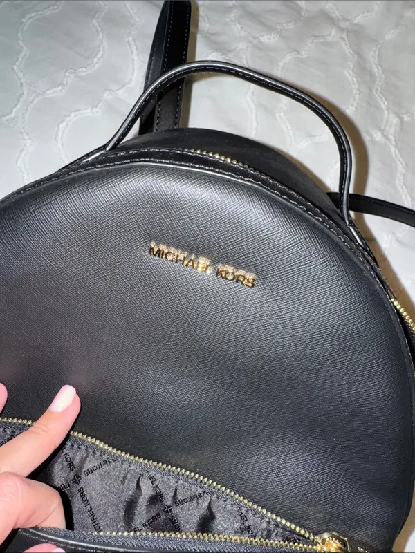 Michael Kors Black Saffiano Backpack with Gold Hardware - Image 4
