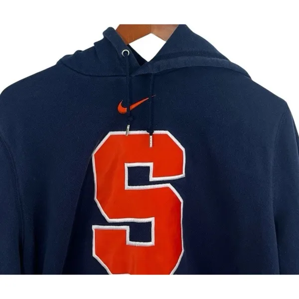 Y2K Nike Syracuse Hoodie Navy Blue Orange Mens Large Sweatshirt University - Image 2